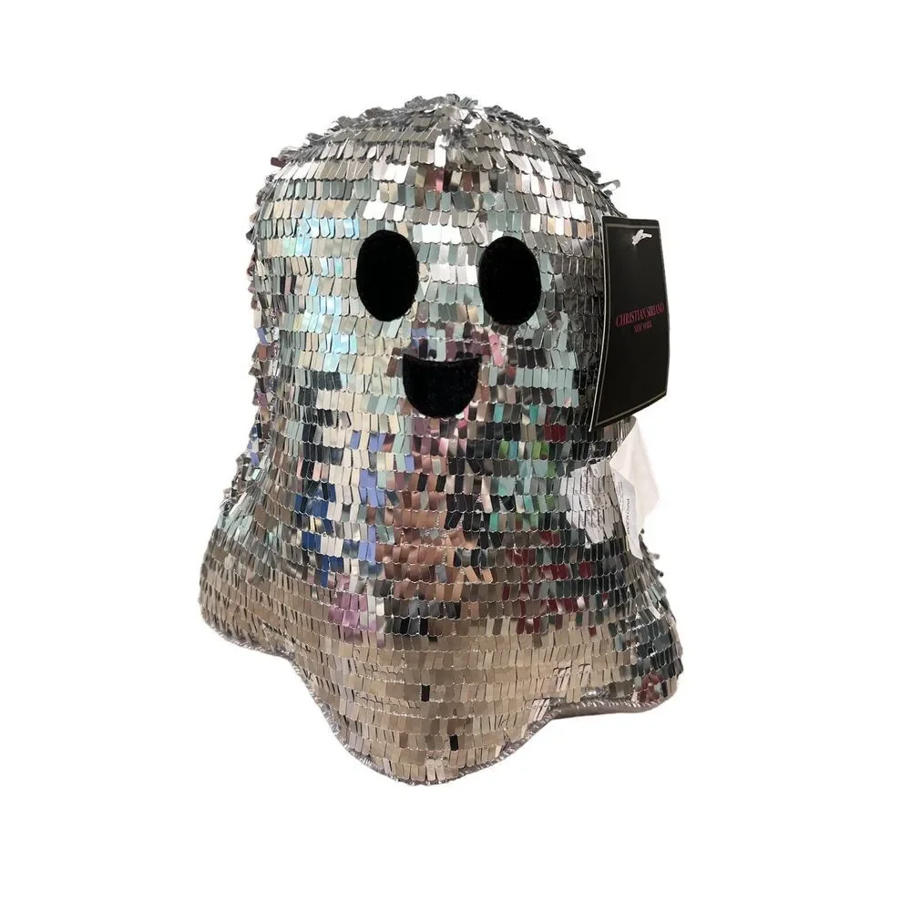 Viral Disco Ghost Christian Siriano Halloween Ghost Silver Disco Ball Plush #356